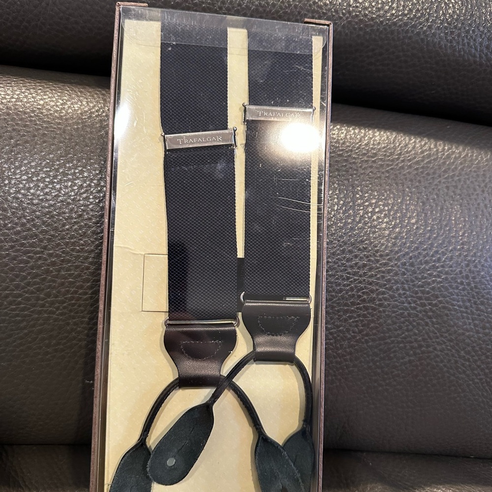 Trafalgar Classic Navy Blue Suspenders
